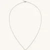 Plantain Fan Pendant Necklace - 18ct White Gold Plated & White Zircon