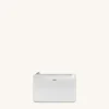 Quinn Metallic Zipped Card Holder - Silver