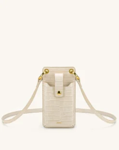 Quinn Phone Bag - Ivory Croc