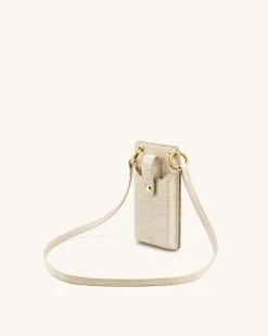 Quinn Phone Bag - Ivory Croc