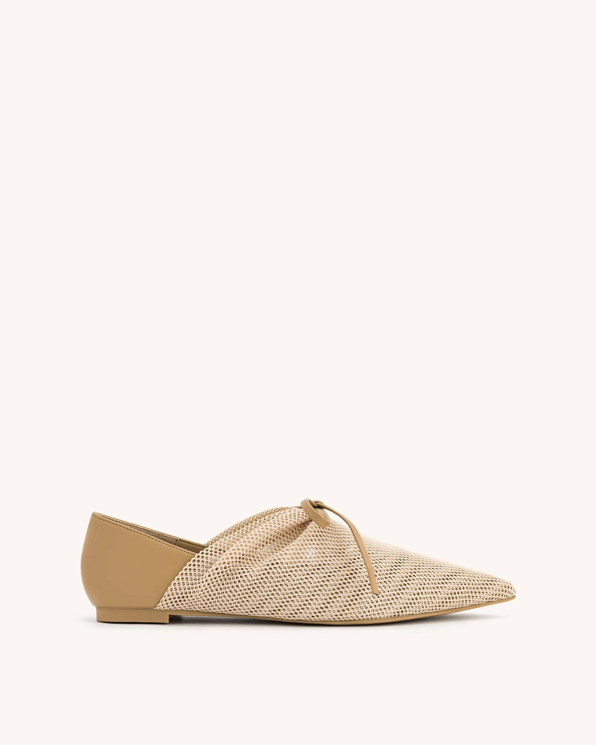 Reilly Fishnet Ballerina Flats - Apricot
