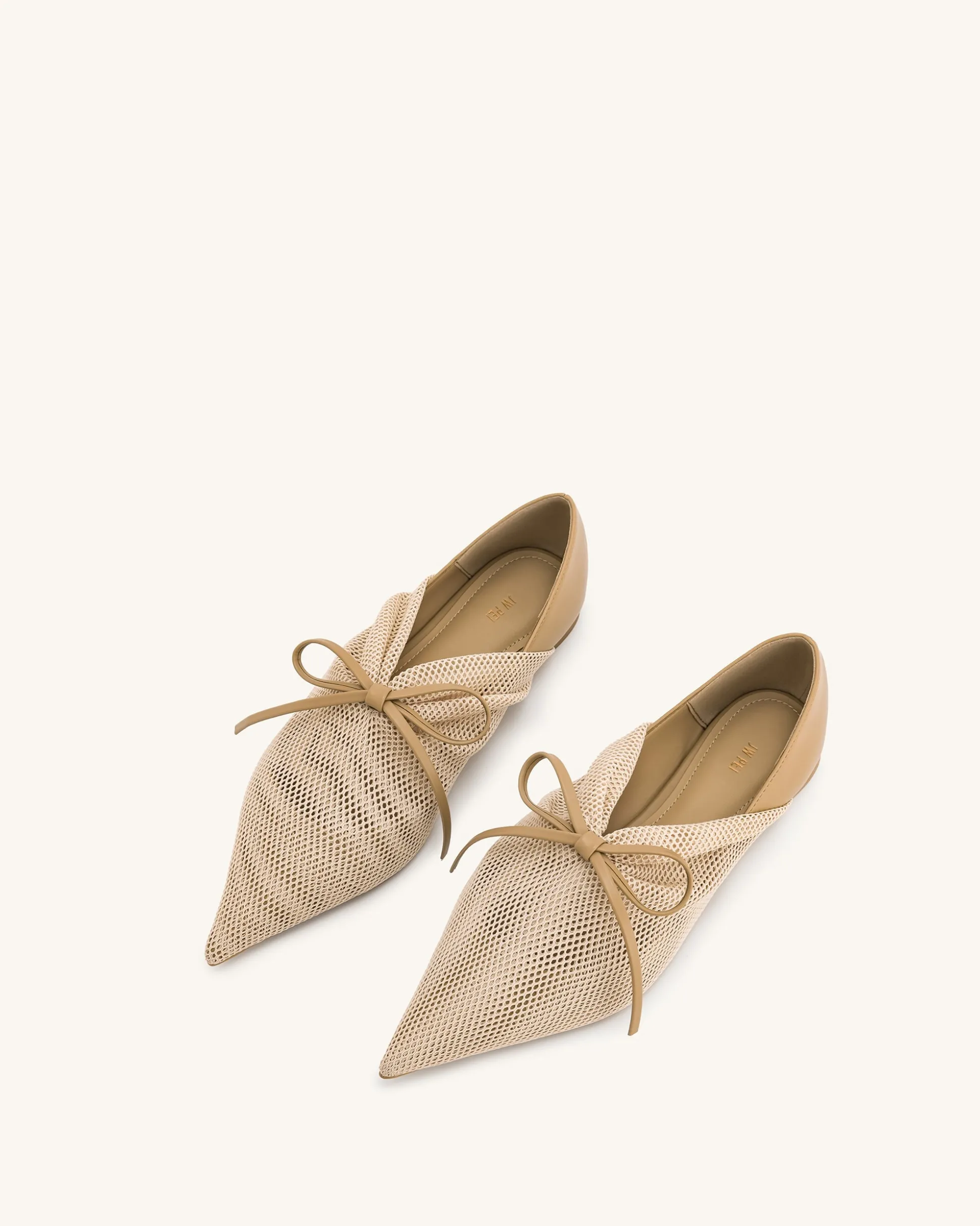 Reilly Fishnet Ballerina Flats - Apricot