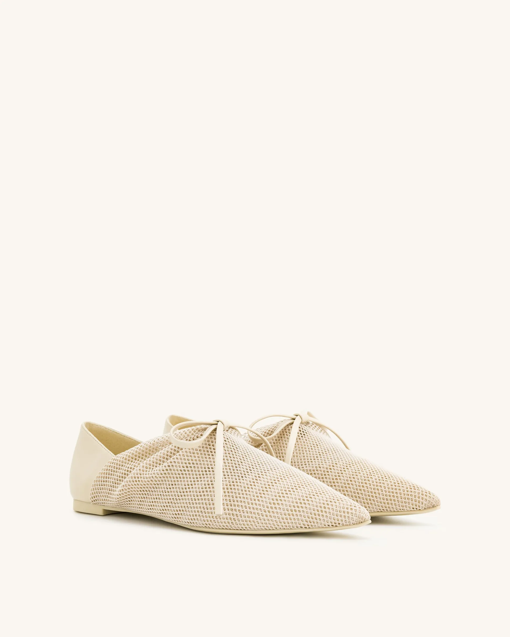Reilly Fishnet Ballerina Flats - Beige