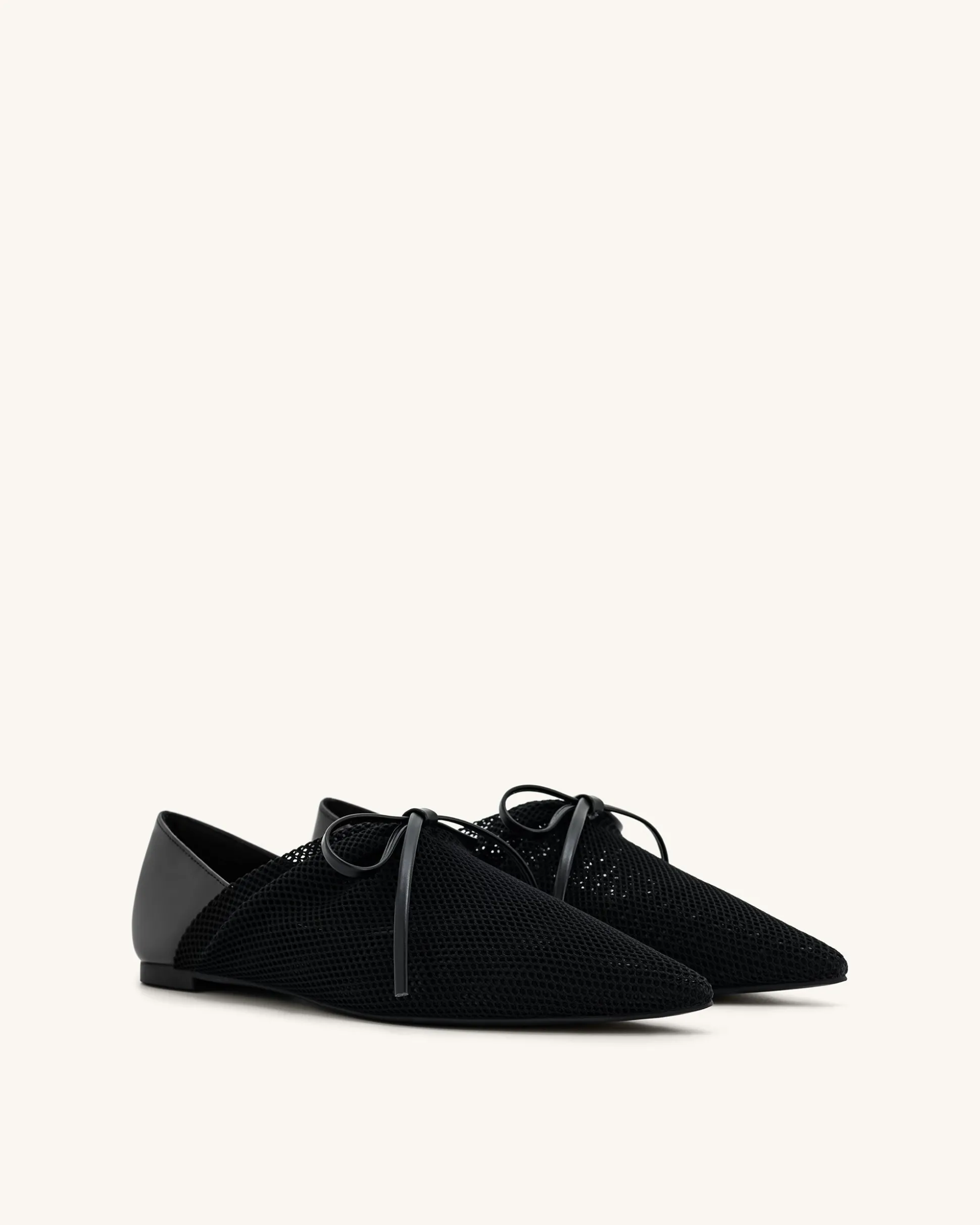 Reilly Fishnet Ballerina Flats - Black