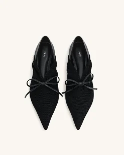 Reilly Fishnet Ballerina Flats - Black