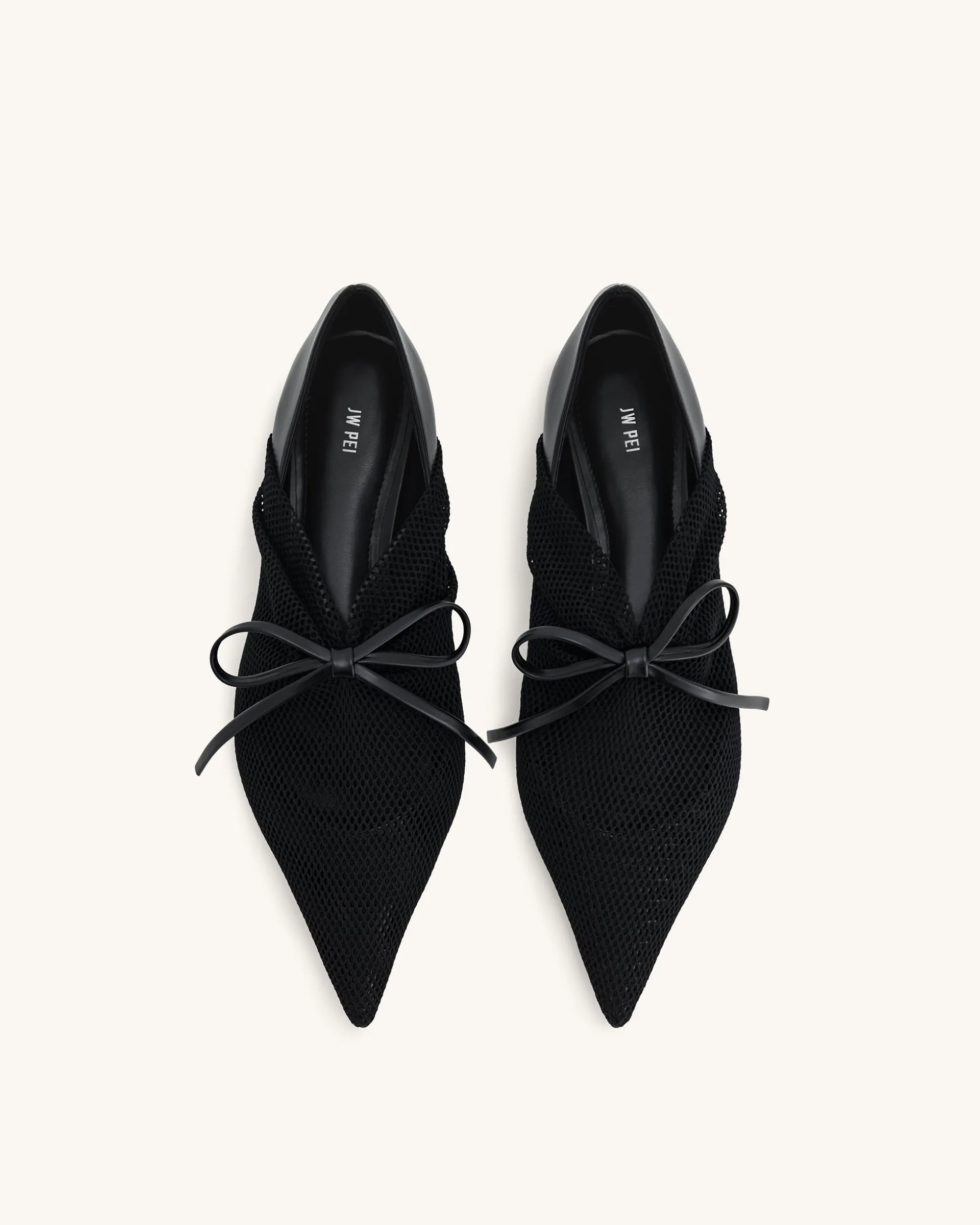 Reilly Fishnet Ballerina Flats - Black