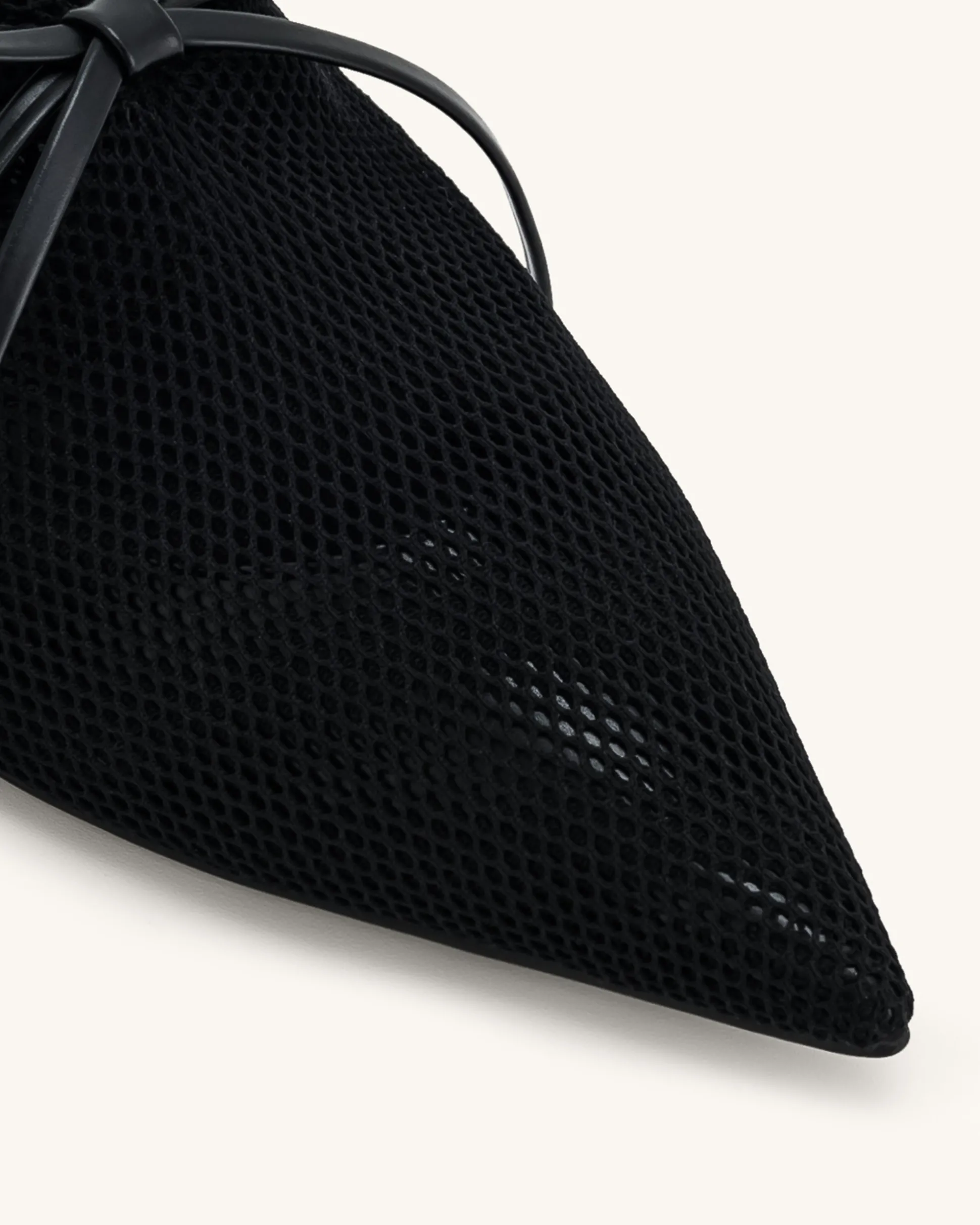 Reilly Fishnet Ballerina Flats - Black