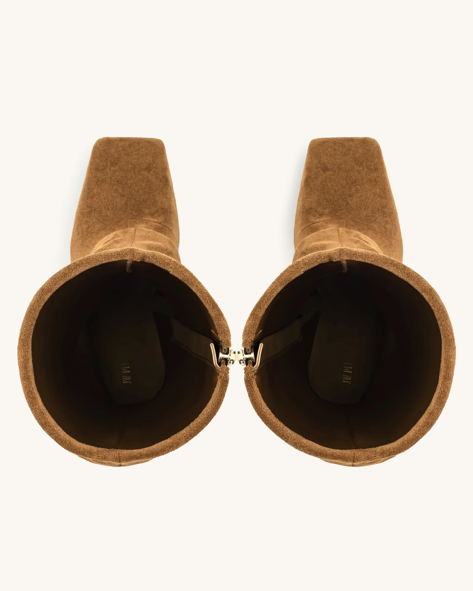 Reyna Square Toe Platform Knit Boots - Brown