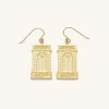 Roman Arch Earrings - 18ct Gold Plated & White Zircon
