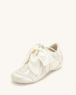 Rosie Bow Tie Low Top Sneakers - White