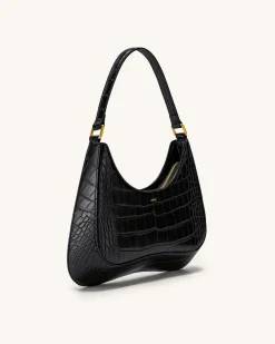 Ruby Shoulder Bag - Black Croc