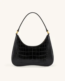 Ruby Shoulder Bag - Black Croc