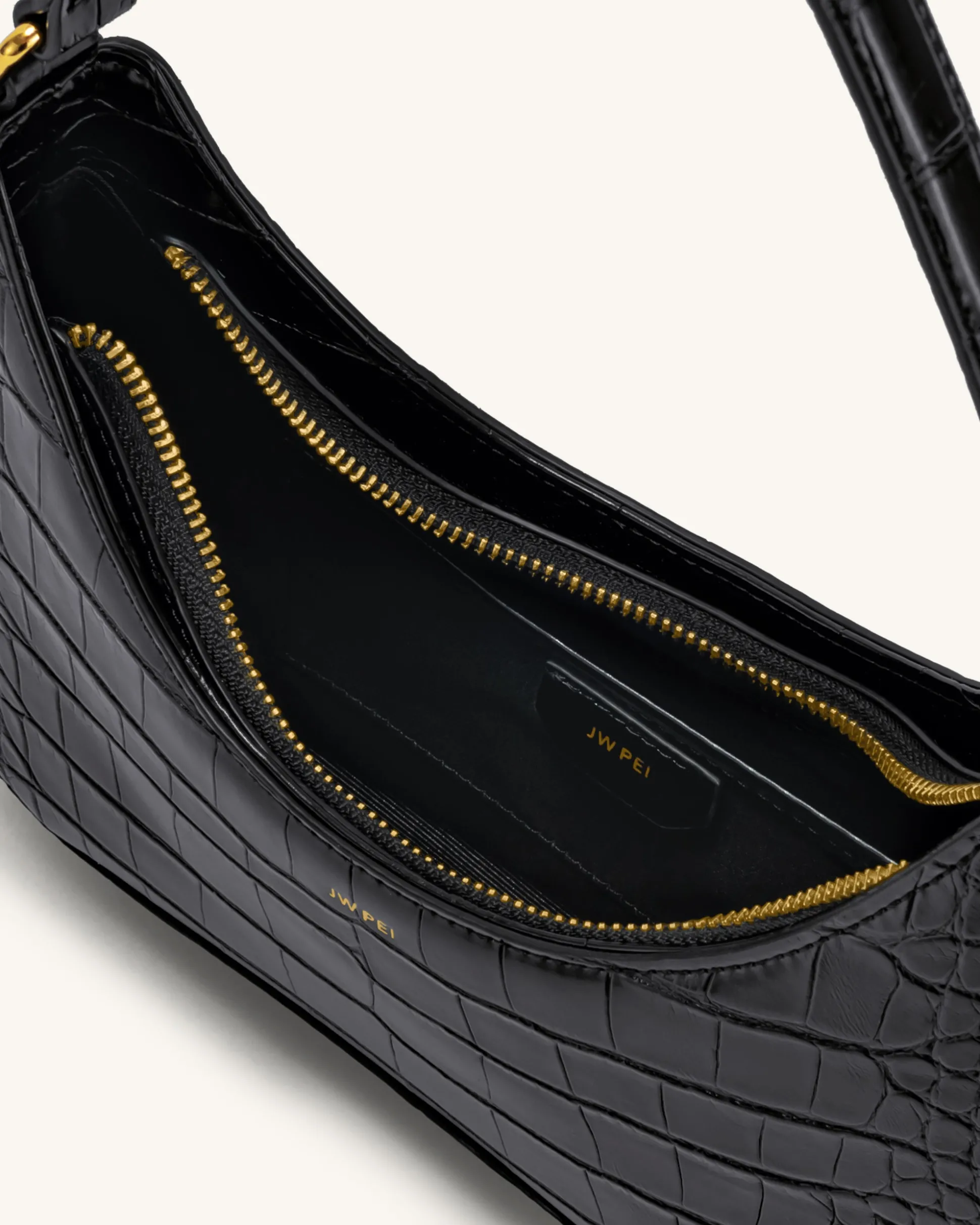 Ruby Shoulder Bag - Black Croc