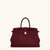 Saige Faux Suede Tote Bag - Burgundy