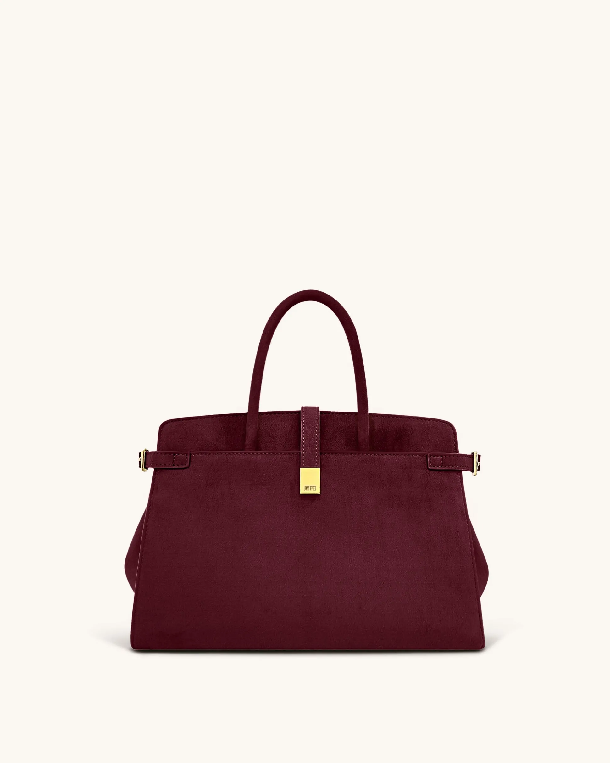 Saige Faux Suede Tote Bag - Burgundy