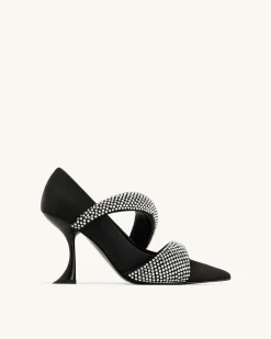 Sara Artificial Crystal Pumps - Black