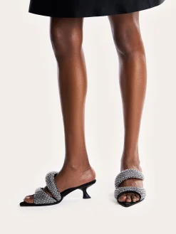 Sara Mule Artificial Crystal - Black