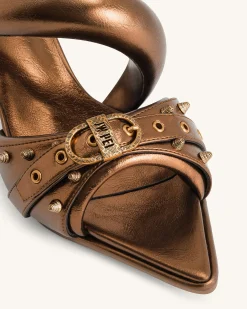 Sara Studded Metallic Mule - Gold