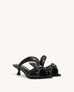 Sara Studded Mule - Black