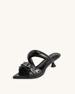 Sara Studded Mule - Black