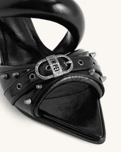 Sara Studded Mule - Black
