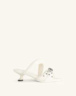 Sara Studded Mule - White