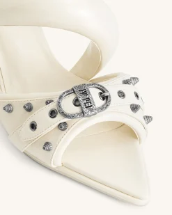 Sara Studded Mule - White