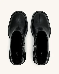 Saylor Round Toe Platform Ankle Boots - Black