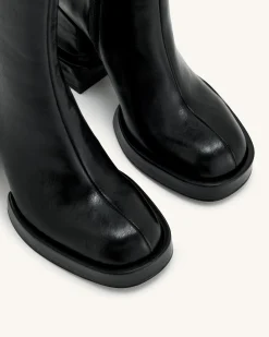 Saylor Round Toe Platform Ankle Boots - Black