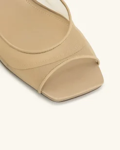 Serenity Open Toe Mesh Slingback Sandals - Khaki