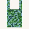 Shea Knitted Tote Bag - Dark Green & Green & Ice