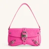 Sia Crushed Shoulder Bag - Bright Pink