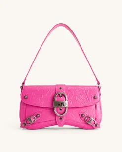 Sia Crushed Shoulder Bag - Bright Pink