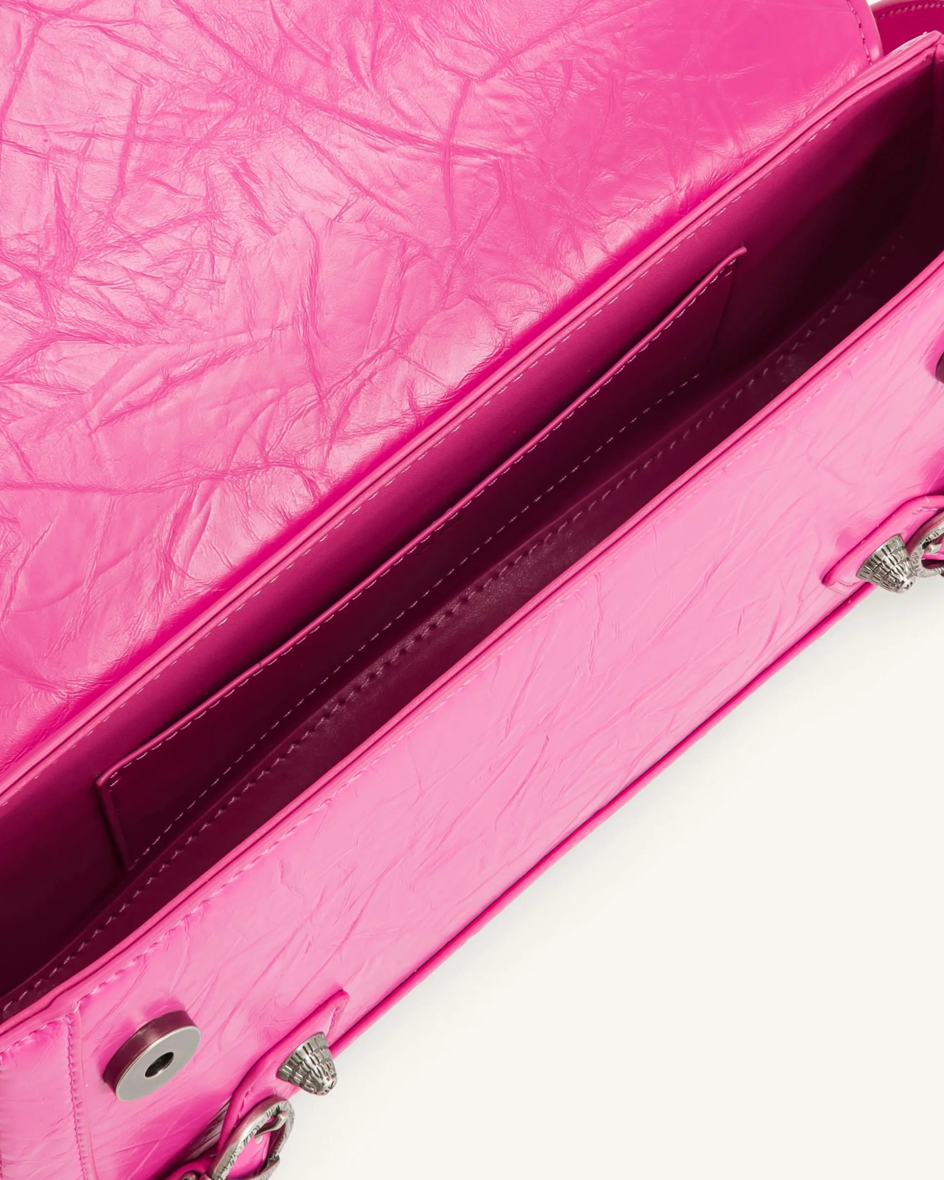 Sia Crushed Shoulder Bag - Bright Pink