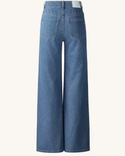 Sophia Embellished Heart Cut-Out Denim Jeans - Medium Blue