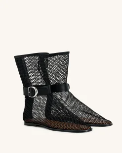 Sophia Mesh Boots - Black