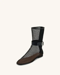 Sophia Mesh Boots - Black
