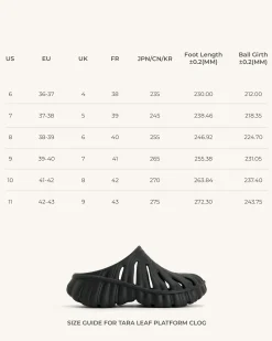 Tara Leaf Platform Clog - Black