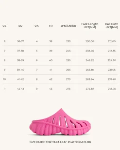 Tara Leaf Platform Clog - Bright Pink