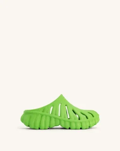 Tara Leaf Platform Clog - Neon Green