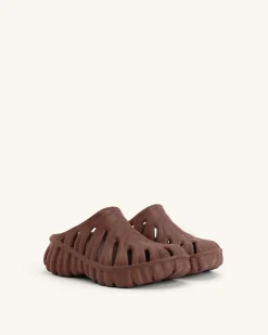 Tara Leaf Platform Clog - Brown