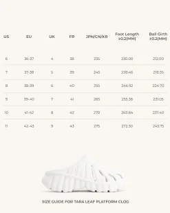 Tara Leaf Platform Clog - White