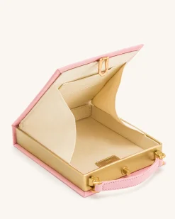 Taya Tabby Cat Pattern Book Shape Clutch Bag - Pink