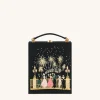 Taya-Fireworks Pattern Book Shape Clutch Bag - Black