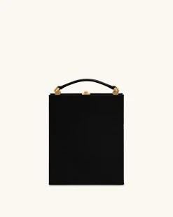 Taya-Puppy Pattern Book Shape Clutch Bag - Black