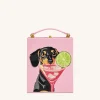 Taya-Puppy Pattern Book Shape Clutch Bag - Pink
