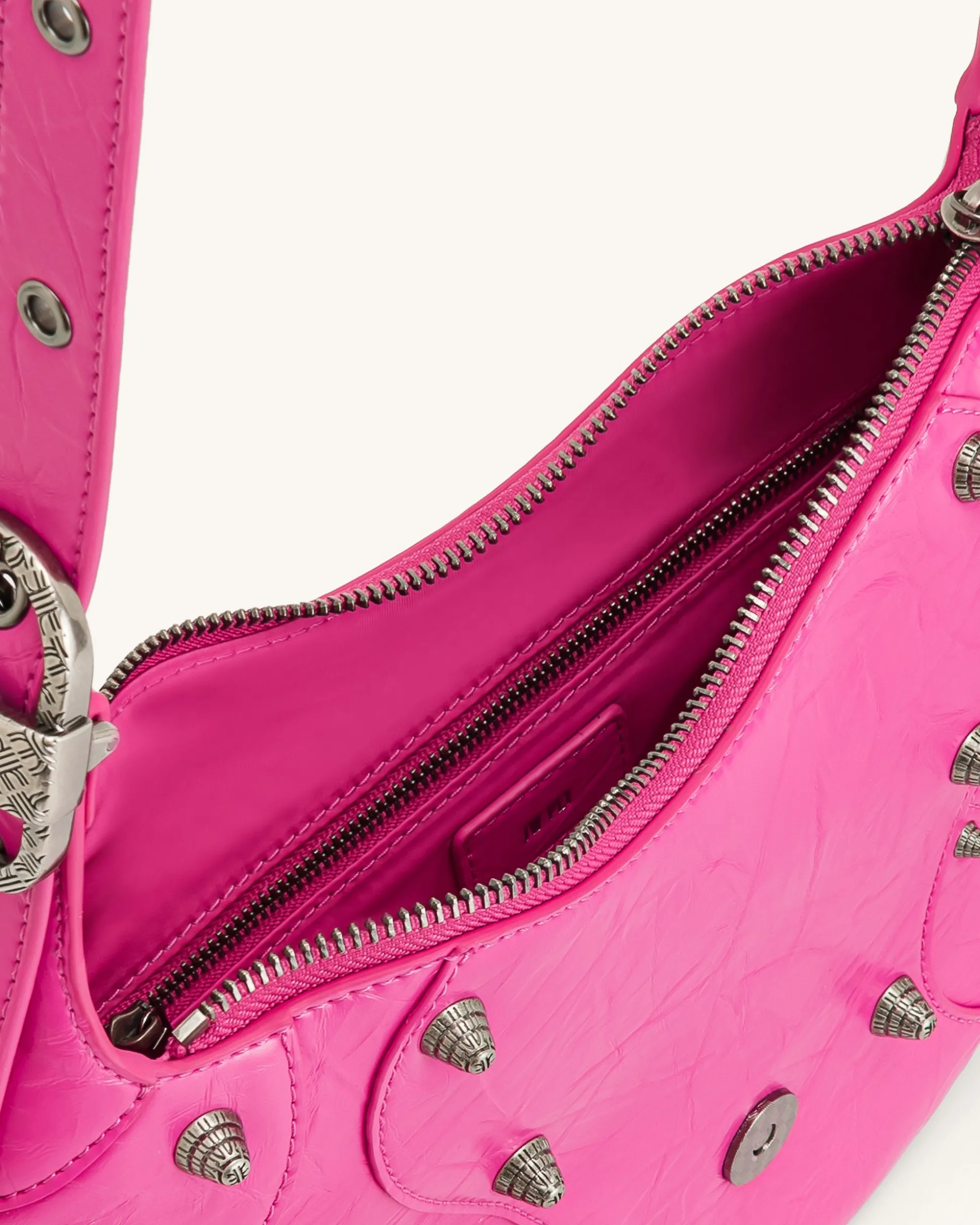Tessa Crushed Shoulder Bag - Bright Pink