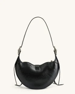 Tessa Crushed Shoulder Bag - Black