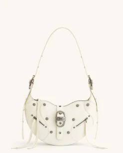 Tessa Crushed Shoulder Bag - White
