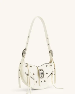 Tessa Crushed Shoulder Bag - White